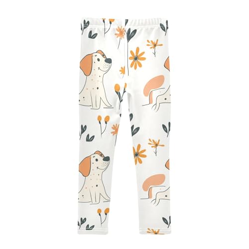 Lovely Dog Flower Animal Girls Casual Leggings for Kids Printed Long Pant Bottoms Stretch and Soft2