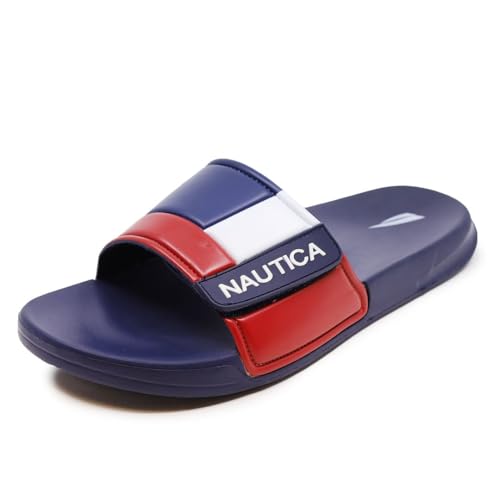 Nautica Men's Athletic Slide Sandal, Adjustable Straps, Comfort Slip-On (Regular & Wide Widths)