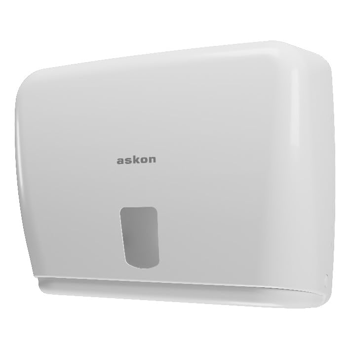 Askon Hand Paper Towel Dispenser, Paper Towel Holder, Wall Mount, White ABS