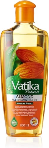 Vatika Naturals Almond Hair Oil 200ml | Coconut, Sesame & Vitamins A, E, F | Softens & Shines | For Dry & Frizzy Hair | No Parabens, Sulphates or Silicones