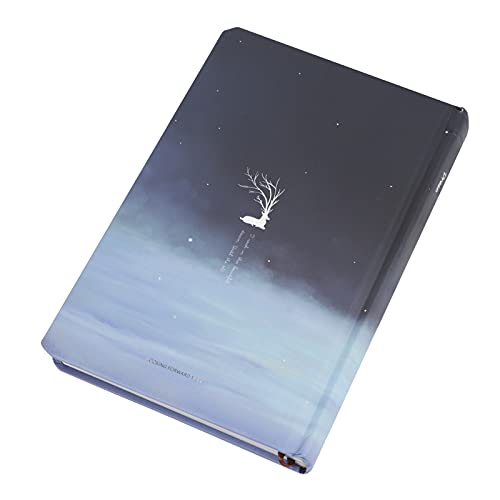Carnet de notes A5 de qualité supérieure avec couverture rigide au motif lune et élan