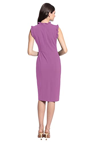 Image of Maggy London Womens Ruffle Neck and Armhole Sheath Dress