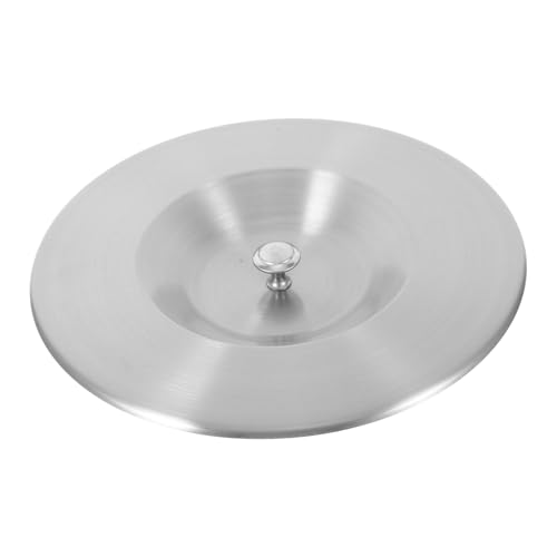 Happyyami Trash Bin Lid Cover Countertop Grommet for Odor Prevention Easy Installation and Elegant Design for Kitchen Trash Cans Silver