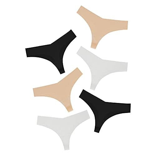 DEANGELMON Seamless Thongs for Women No Show Thong Underwear Women Comfortable Multiple Pack Small Chocolate-6pack