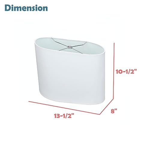 Image of Aspen Creative 37001A Transitional Oval Hardback Shaped Spider Construction Lamp Shade in Off-White, 13 1 /2 inch wide (8 inch + 13 1 /2 inch) x (8 inch + 13 1 /2 inch) x 10 1 /2 inch