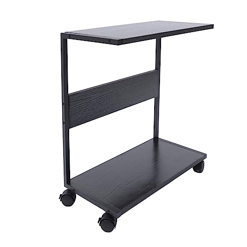 Soporte para CPU de torre con ruedas y 2 niveles, organizador móvil bajo escritorio para torres de PC, capacidad máxima de 44 lb, color negro