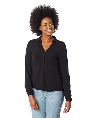 Camisa de viscose lisa, Hering, Feminino, Preto, M