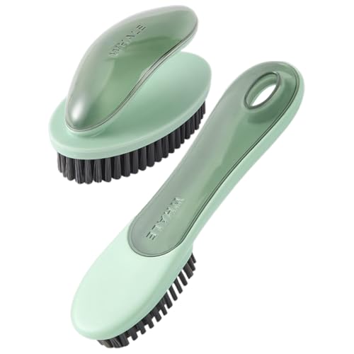 ibasenice Lot de 2 Brosses de Nettoyage Vertes pour Chaussures et Linge Brosse à Récurer Compacte Poils Doux Prise en Main Confortable pour Nettoyage à Domicile