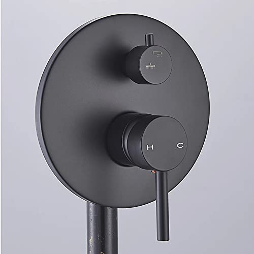 Ensemble de douche noir contre le manque de pression et le calcaire
