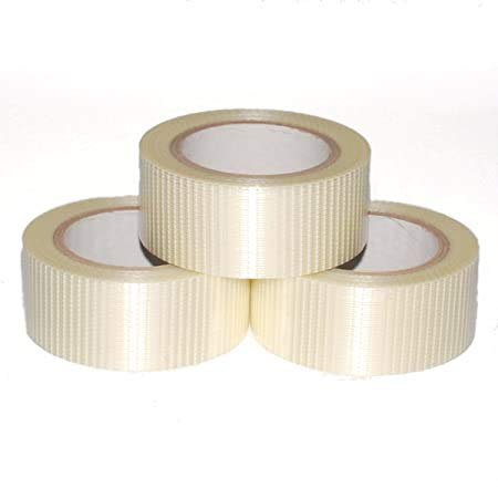 10 Rolls | 50mm x 50m Strong Reinforced Cross Weave Tape | Heavy Duty Tape