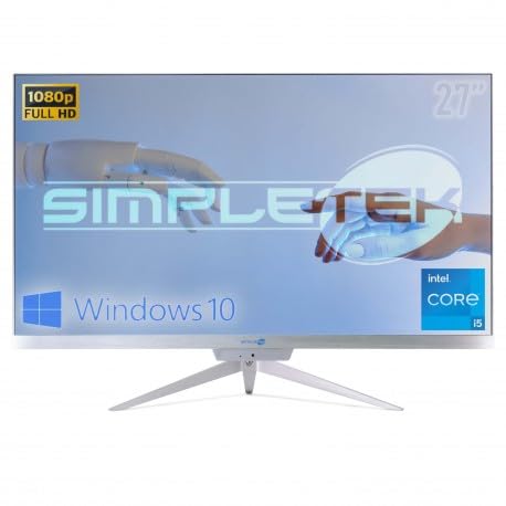 SIMPLETEK PC All in One RGB Core i5 Windows 10 Pro 27" Full HD RAM 16 GB SSD 960 GB | Webcam Integrata, WiFi5, Bluetooth | Computer Fisso Desktop