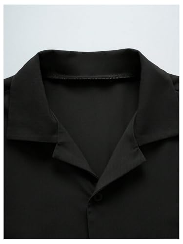 SHENHE Men's Button Up Shirt Short Sleeve Summer Casual Going Out Loose Fit Shirt Top3