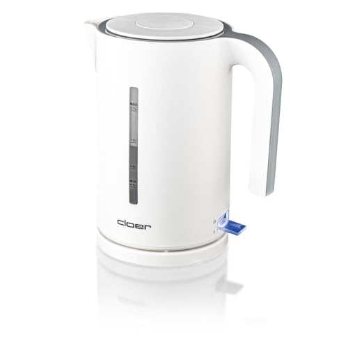 Cloer 4111 Wasserkocher, 2200 W, große Wasserstandsanzeige, Trockengeh- und Überhitzungsschutz, 1,7 Liter, weiß