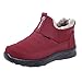 Soupliebe Chaussures d'hiver pour femme - Imperméables - Doublées - Chaudes - Plates - Antidérapantes - Confortables - Légères, Rouge, 39 EU