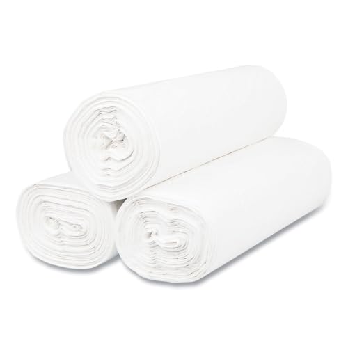 Image of Inteplast Group S366017N 55 Gallon Capacity, 60 inch Length x 36 inch Width x 17 Mic Thickness, Natural Color, HDPE Commercial Coreless Institutional Trash Can Liner (Case of 8 Roll, 25 Bags per Roll)