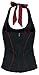 Fashion Victim Corded Chest Mujer Top Atado al Cuello Negro/Rojo S
