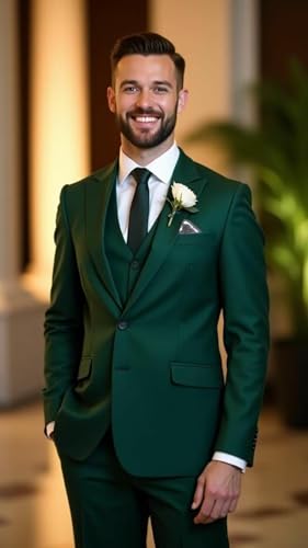 Mens Suit 3 Piece Double Breasted Slim Fit Suits for Men Wedding Prom Suits Formal Business Dinner Party Tuxedo4