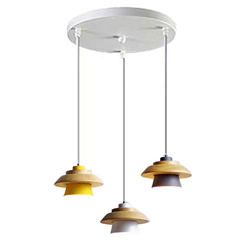 Machine Lampe Suspendue Plafonnier 3 Lumières Plafonnier avec Raccords en Bois Lustre de Plafond Lampe for Foyer Salle de Petit Déjeuner Cuisine Chambre Restaurant (Size : A-2)