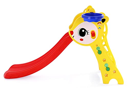 Image of FLIPZON 3-in-1 Rabbit Foldable Slider with Basketball Hoop and Ring Hoopla /for Boys and Girls /Toys for Home /Indoor or Outdoor /Age Group:1-3 Years (Plastic) (Multicolor)