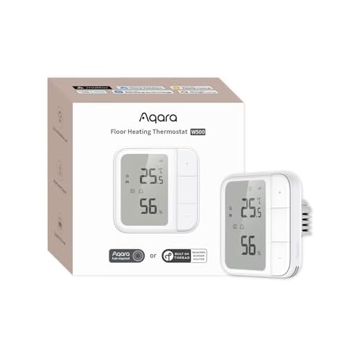 Aqara Thermostat pour Plancher Chauffant W500, Thread/Zigbee, Chauffage Électrique 16A, Capteur de Sol NTC, Économie d'Énergie, Matter, supporte Apple Home, Alexa, Google, Home Assistant