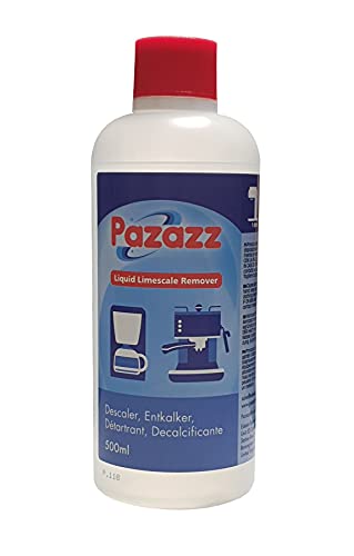 PAZAZZ 12 descalcificadores líquidos de 500 ml para máquinas de café espresso, compatible con DELONGHI SAGE GAGGIA KRUPS DUALIT, etc.