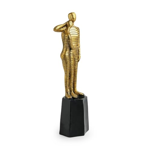 Image of ExclusiveLane 'Love Couple' Modern Decorative Couple Showpiece for Home Decor Decorative Items for Living Room Sculpture (Resin, Handcrafted, 32 cm) | Couple Miniature Showpiece |