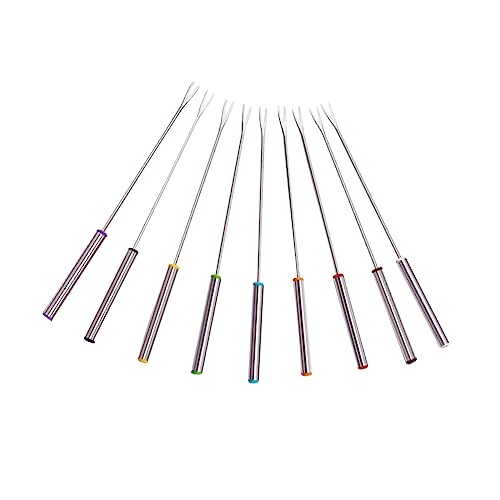 Yardenfun 9pc Stainless Steel Bbq Grill Forks Outdoor Grilling Utensils Roasting Sticks for Camping