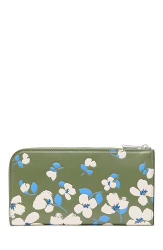 Image of kate spade new york Devin Painterly Bouquet Embossed Smooth Leather Zip Around Continental Wallet