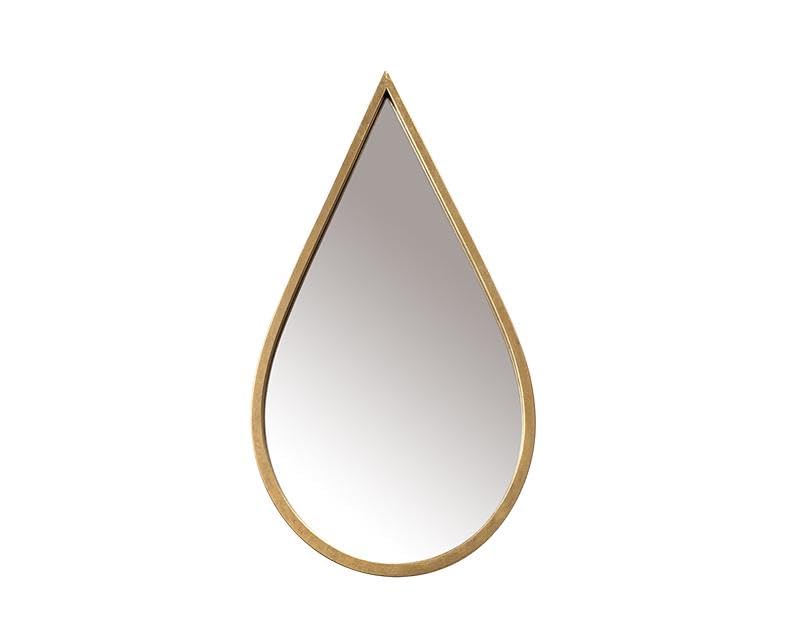 Miroir goutte métal doré 24.5x44.5cm