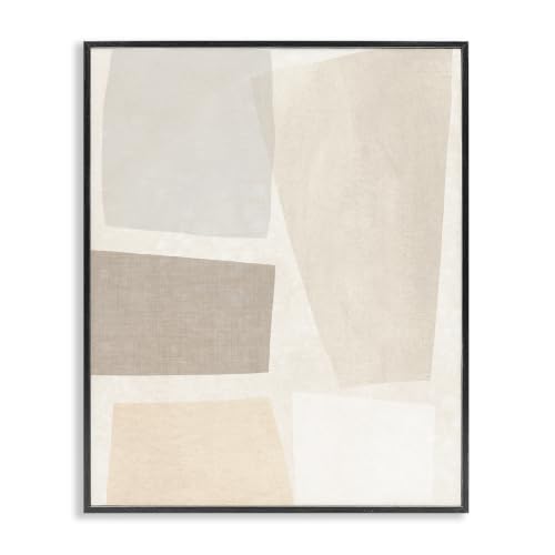 Neutral Abstract Blocked Shapes, 24 x 30 Inch Framed Giclée Print