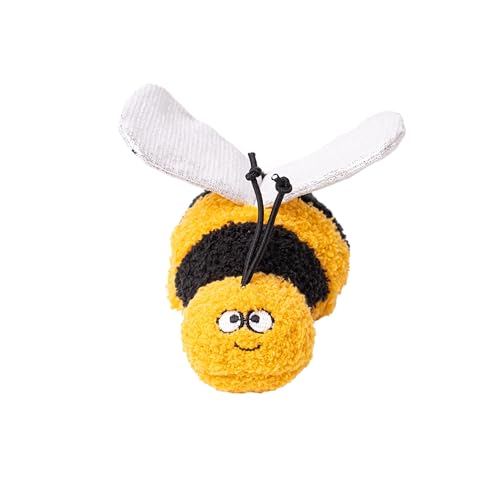 Puffy Crew Interactive Catnip Cat Plush Toy Insect Theme 5 for All Breed Size Cats (Bee)