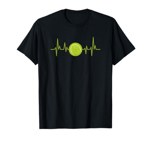 Lustiger Tennis Herzschlag Puls Tennisball Mann Frau T-Shirt