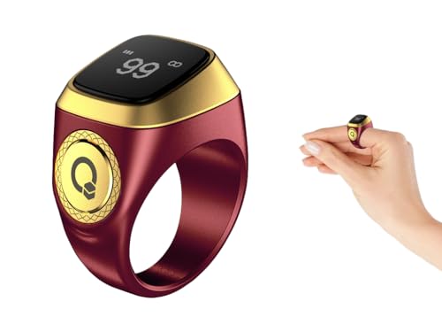 Anlising Smart Ring Counter, Smart Tasbih Zikr Ring, Muslim Islamic Prayer Smart Rings, Tasbih Counter Smart Ring, Tasbeeh Smart Counter, Digital Electronic Smart Tally Counter for Prayer(Brown, 18MM)