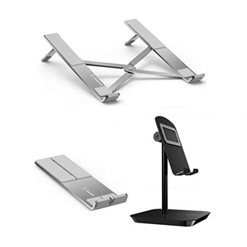 Support ordinateur portable ergonomique pliable avec support de téléphone intégré