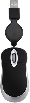Mini Retractable Mouse, Ultra Mini Mouse Telescopic Mouse Portable Mini USB Wired Mouse USB Travel Optical Mouse with Cable Retractable Pocket Size Smallest Portable for PC Laptop Computer Black