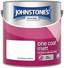 Johnstone's One Coat Matt Emulsion Paint - Pure Brilliant White 2.5L
