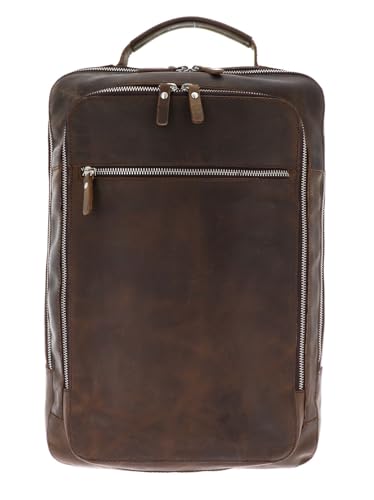 Sac à dos en cuir Leonhard Heyden Salisbury, l'élégance vintage marron foncé pour votre PC