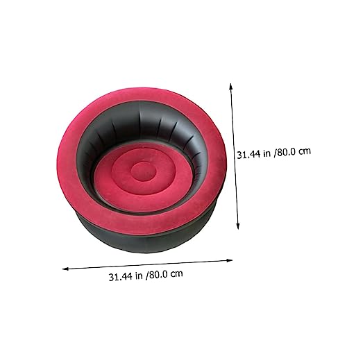 Sofá inflable portátil de nailon flocado Mobestech rojo de 80x80x52 cm con asiento plegable de PVC 3