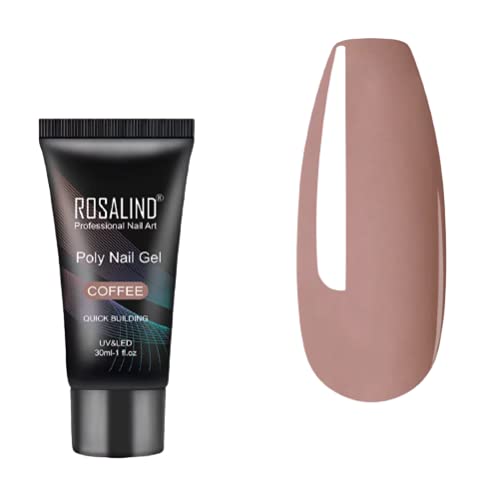 ROSALIND Polygel For Nails Extensions Finger nail art Manicure Acryl gel Varnish hybrid 30ML Poly gel nail polish (COFFEE-09)