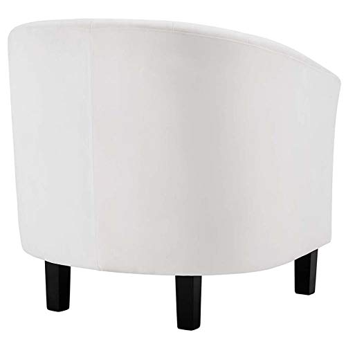 Modway Prospect Channel Tufted Upholstered Velvet Armchair, White #TOP3