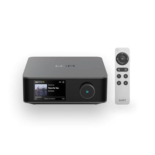 WiiM Amp Ultra mit Voice Remote 2 | 100W Streaming-Verstärker mit ESS ES9039Q2M DAC & Dual TI TPA3255 Amps | Integrierter RoomFit EQ & Touchscreen | HDMI ARC, Optisch, RCA-Eingänge | Space Grau