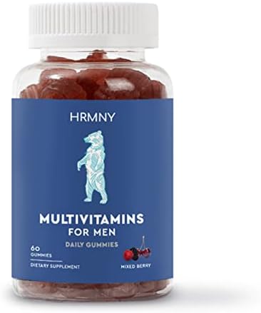 Simply Natural HRMNY Daily Gummy Multivitamins for Men (60 Vegetarian Gummies): Vitamin D3, C and Zinc for Immunity Support, Men’s Health Formula with B12, Iron and Boron, Non-GMO