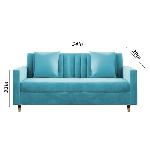 Image of Casaliving Garcia 3+2 Seater Sofa Set for Living Room (Turquise Colour Sofa)