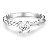 AGVANA Solitaire Twisted Vine Ring