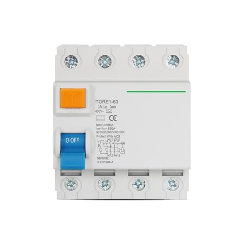 Interruptor diferencial electromecánico de 4 polos y 10mA para la protección eléctrica activa de 16A