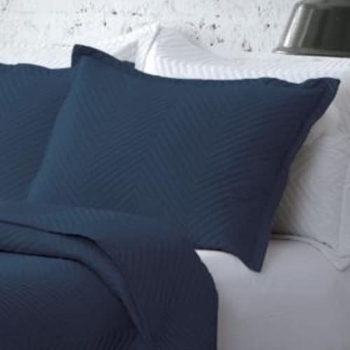 Porta Travesseiro Fronha Matelado Micro percal Poliéster 3 abas 70cm X 50cm (Azul.)