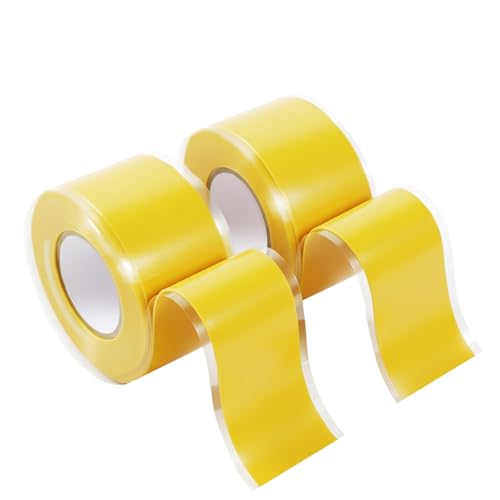 Image of 2-Pack Yellow Rubber Splicing Tape (20 Ft Total) - Self Fusing Emergency Repair Tape for Wiring & Marking - Non-Slip Silicone Grip for Handlebars - Easy-Peel Liner, 1 Inch x 10 Feet