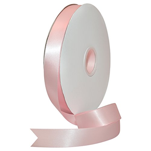 Morex Ribbon 08822 Double Face Satin Polyester Ribbon, 7 8 x 100 Yd, Light Pink (08822 00-117)