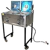 Commercial Deep Fryer Propane Portable - 2 Compartment 2 Basket Stainless Steel…