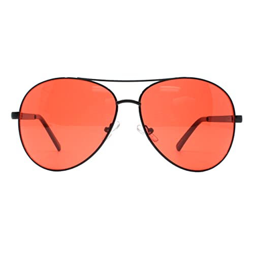 Oversized Cop Pilot Sunglasses Red Lens UV400 Unisex Spring Hinge2